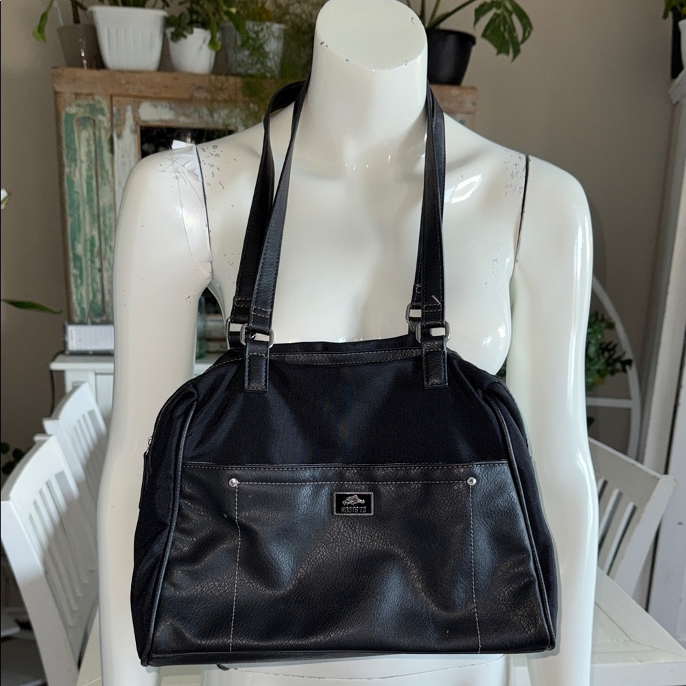 Y2K Roots 73 Black Leather/material  shoulder Tote Bag